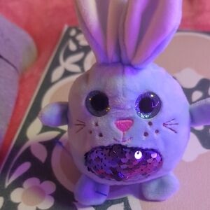 Plush Bunny Toy with Sequins - Purple